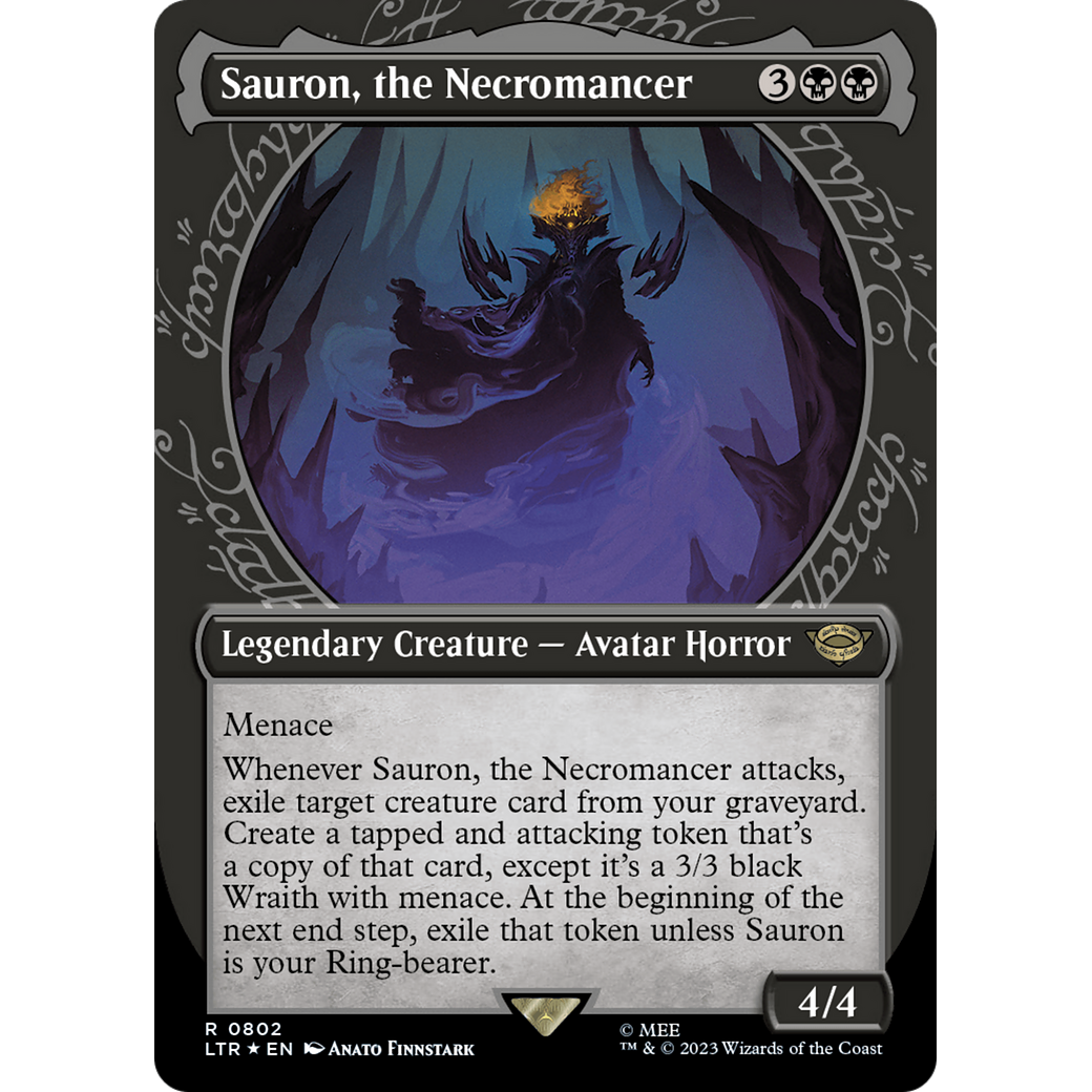 Sauron, the Necromancer (LTR-802) - The Lord of the Rings: Tales of Middle-earth: (Showcase) (Borderless) Foil