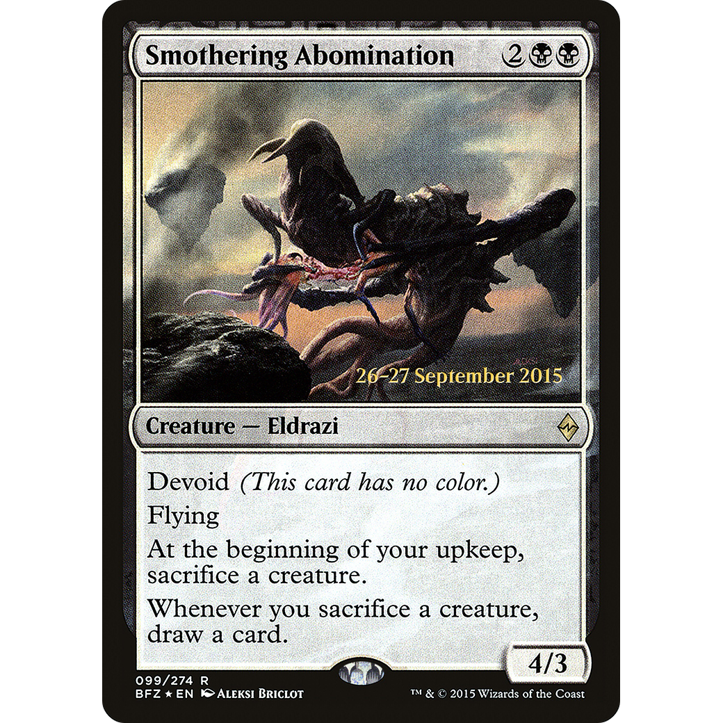Smothering Abomination (PRE-099) - Battle for Zendikar Promos: (devoid) Foil