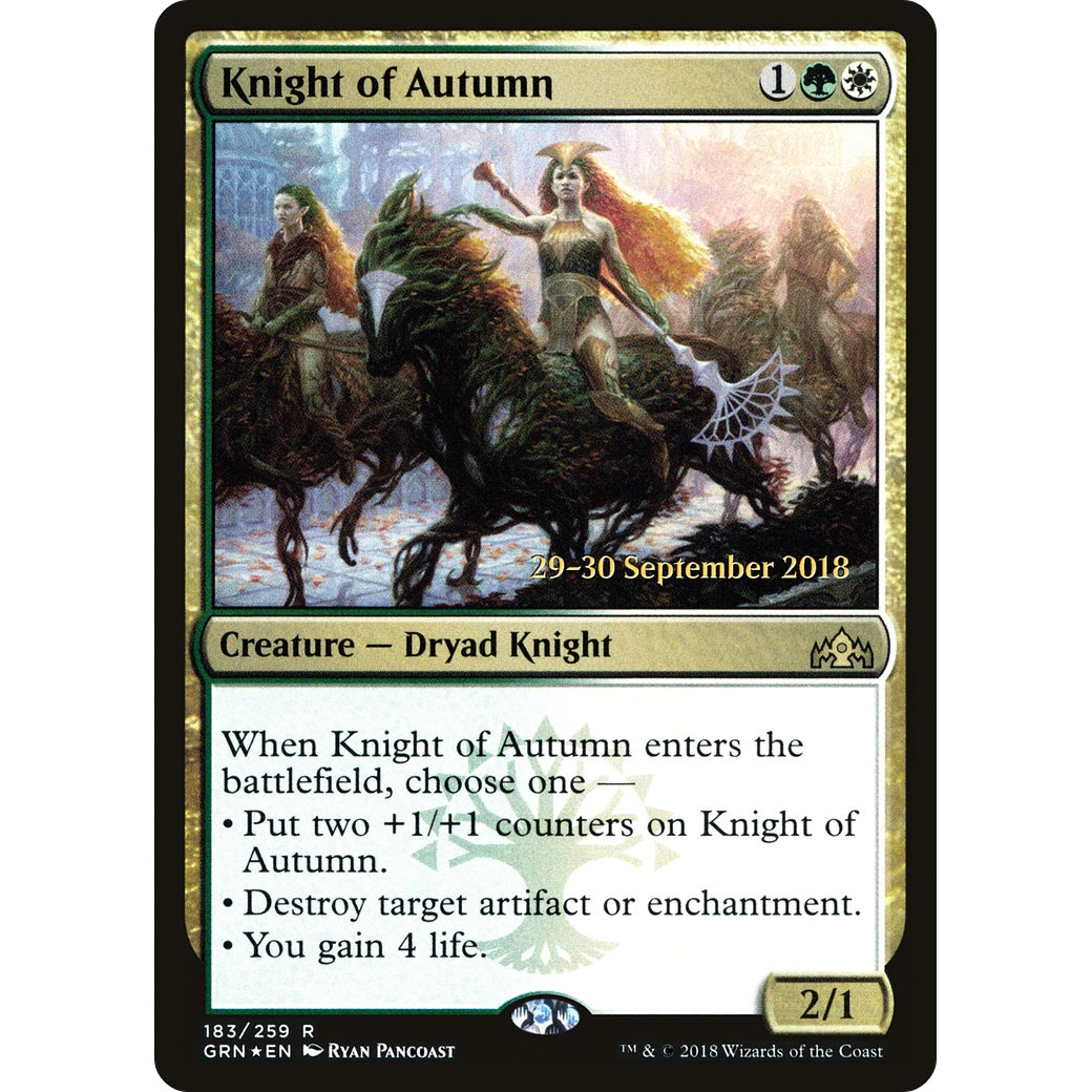 Knight of Autumn (PRE-183) - Guilds of Ravnica Promos Foil