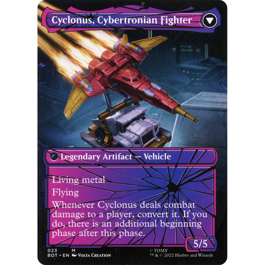 Cyclonus, the Saboteur (Shattered Glass) (BOT-023) - Transformers: (convertdfc, shatteredglass) (Borderless) Foil