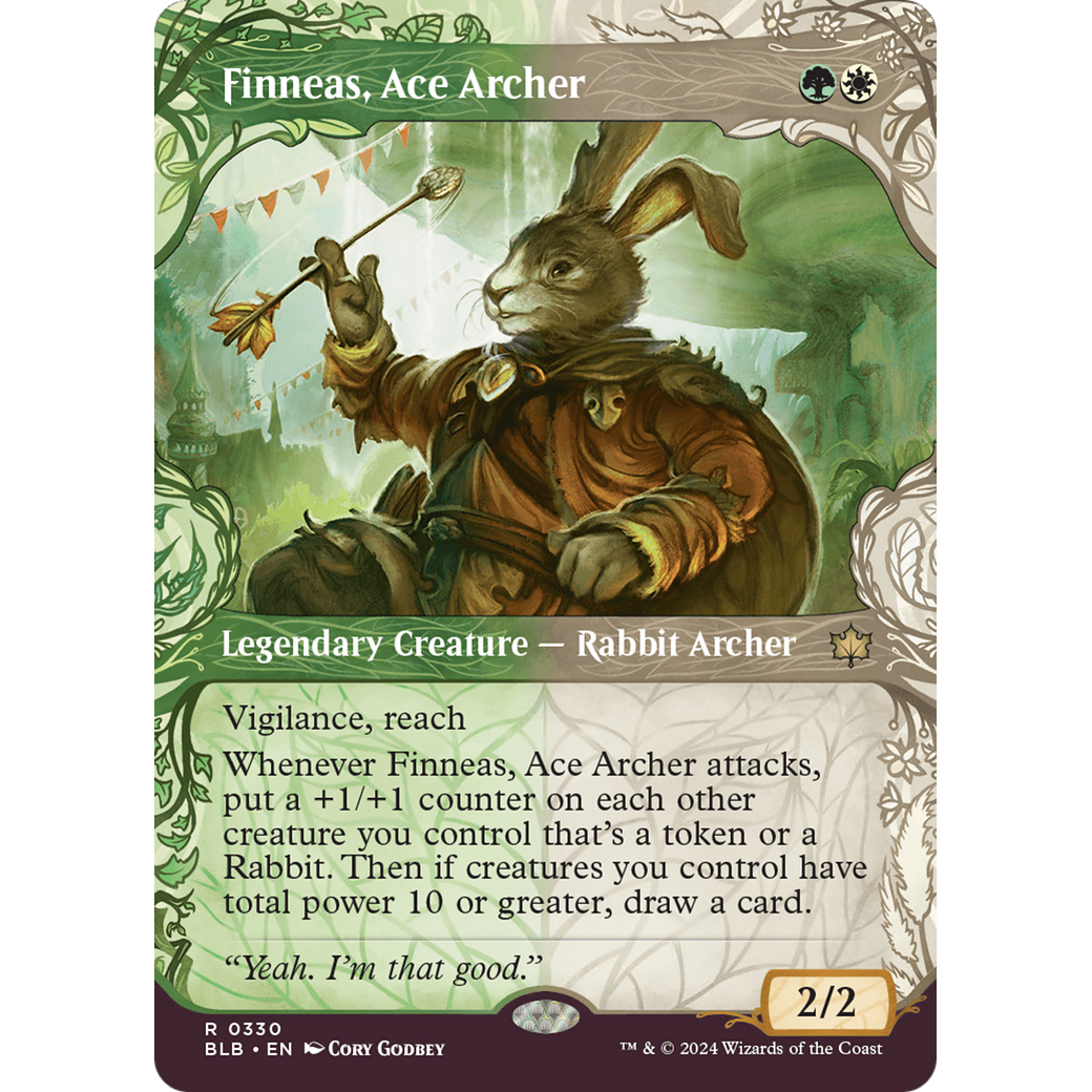 Finneas, Ace Archer (BLB-330) - Bloomburrow: (Showcase) (Borderless) Foil