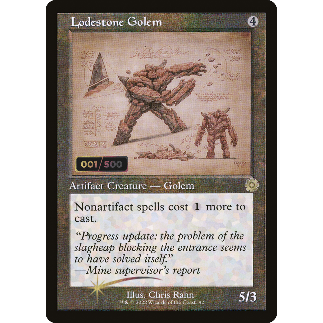 Lodestone Golem (Schematic) (Serial Numbered) (BRR-092) - The Brothers' War Retro Artifacts Foil
