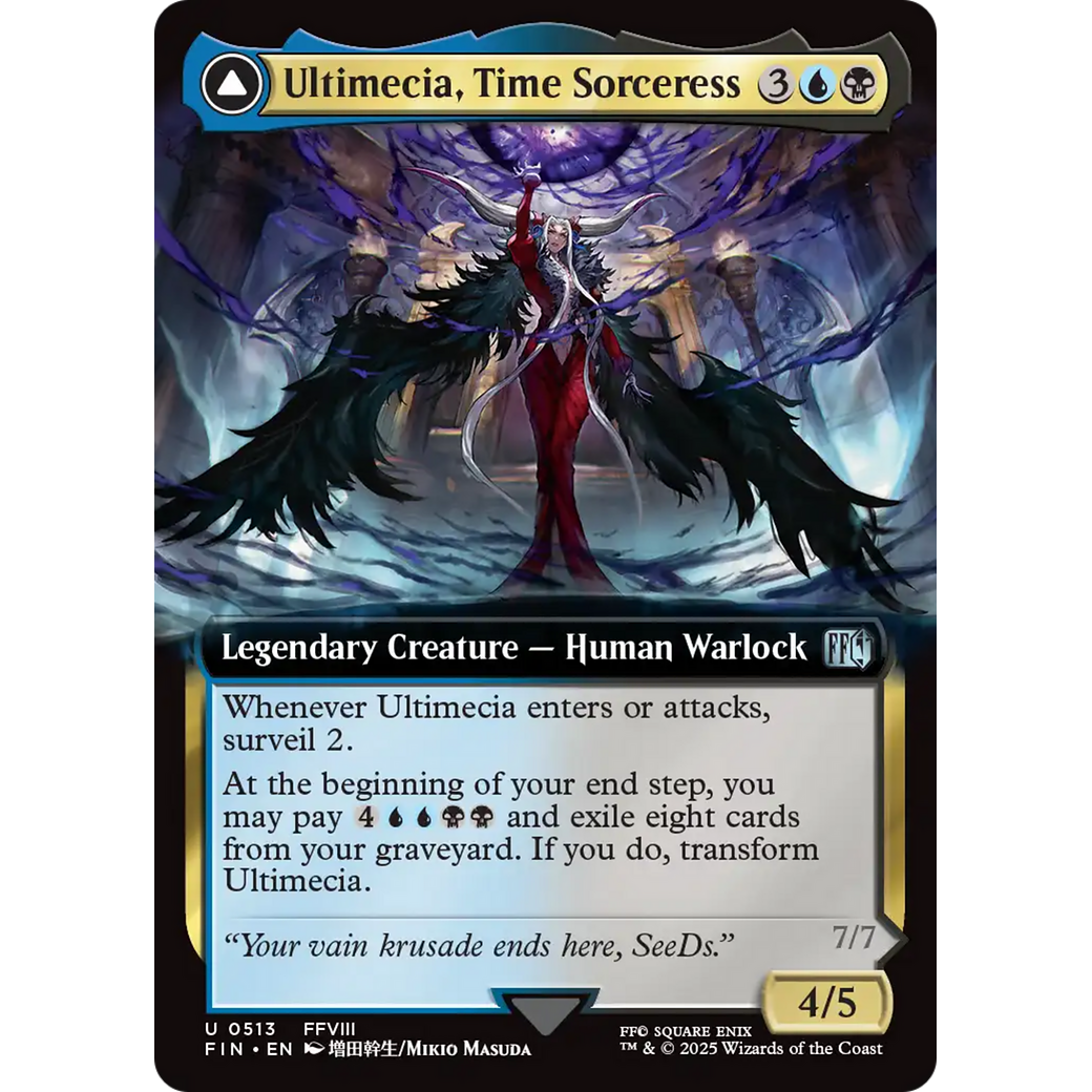 Ultimecia, Time Sorceress // Ultimecia, Omnipotent (FIN-513) - FINAL FANTASY: (Extended Art) Foil