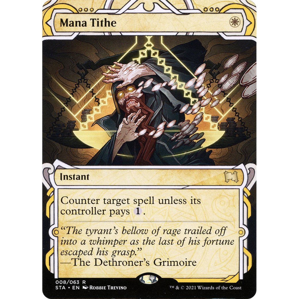 Mana Tithe (STA-008) - Strixhaven Mystical Archive: (Showcase) (Borderless) Foil