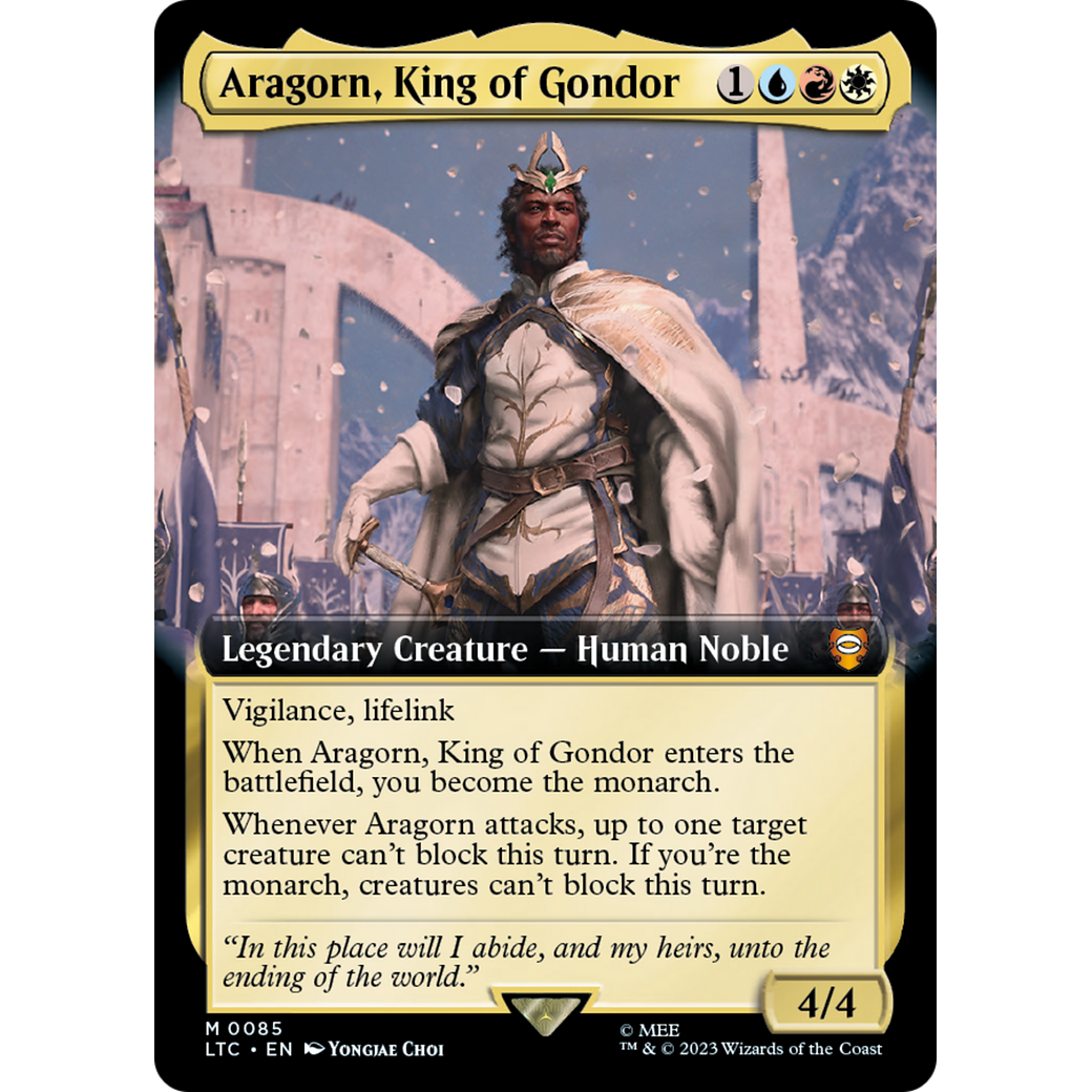 Aragorn, King of Gondor (LTC-085) - Tales of Middle-earth Commander: (Extended Art) Foil