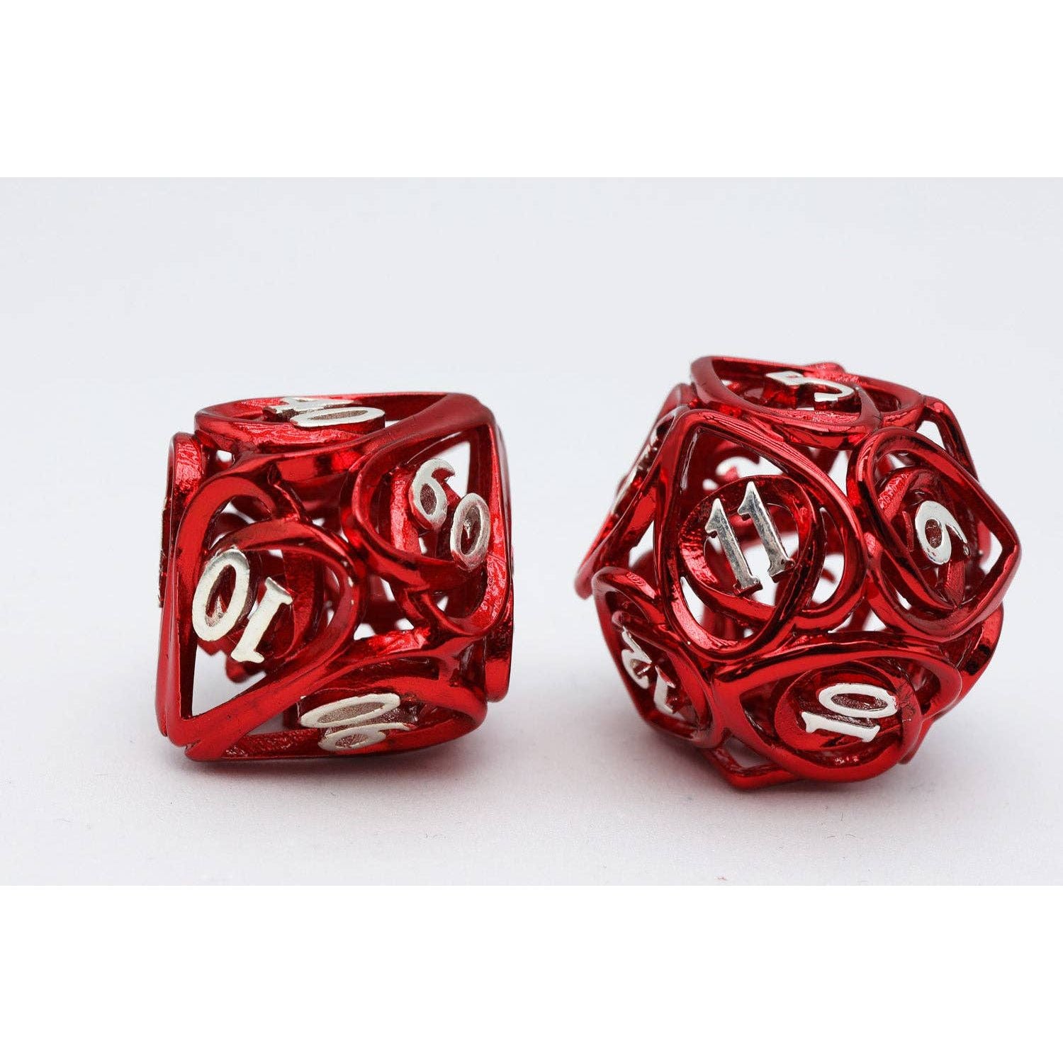 Hollow Hearts: Red - Metal RPG Dice Set