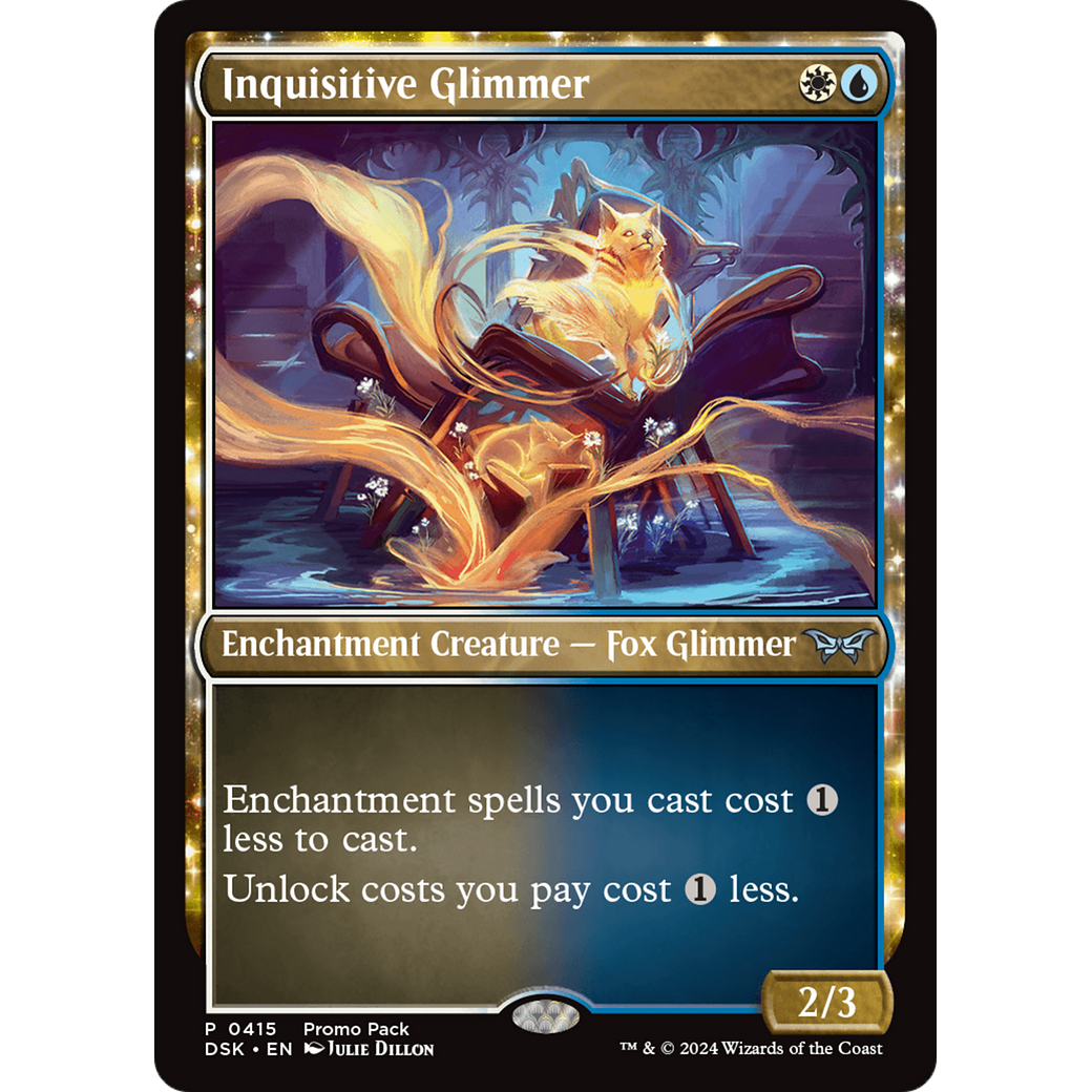 Inquisitive Glimmer (PPDSK-415) - Duskmourn: House of Horror: (enchantment) Foil