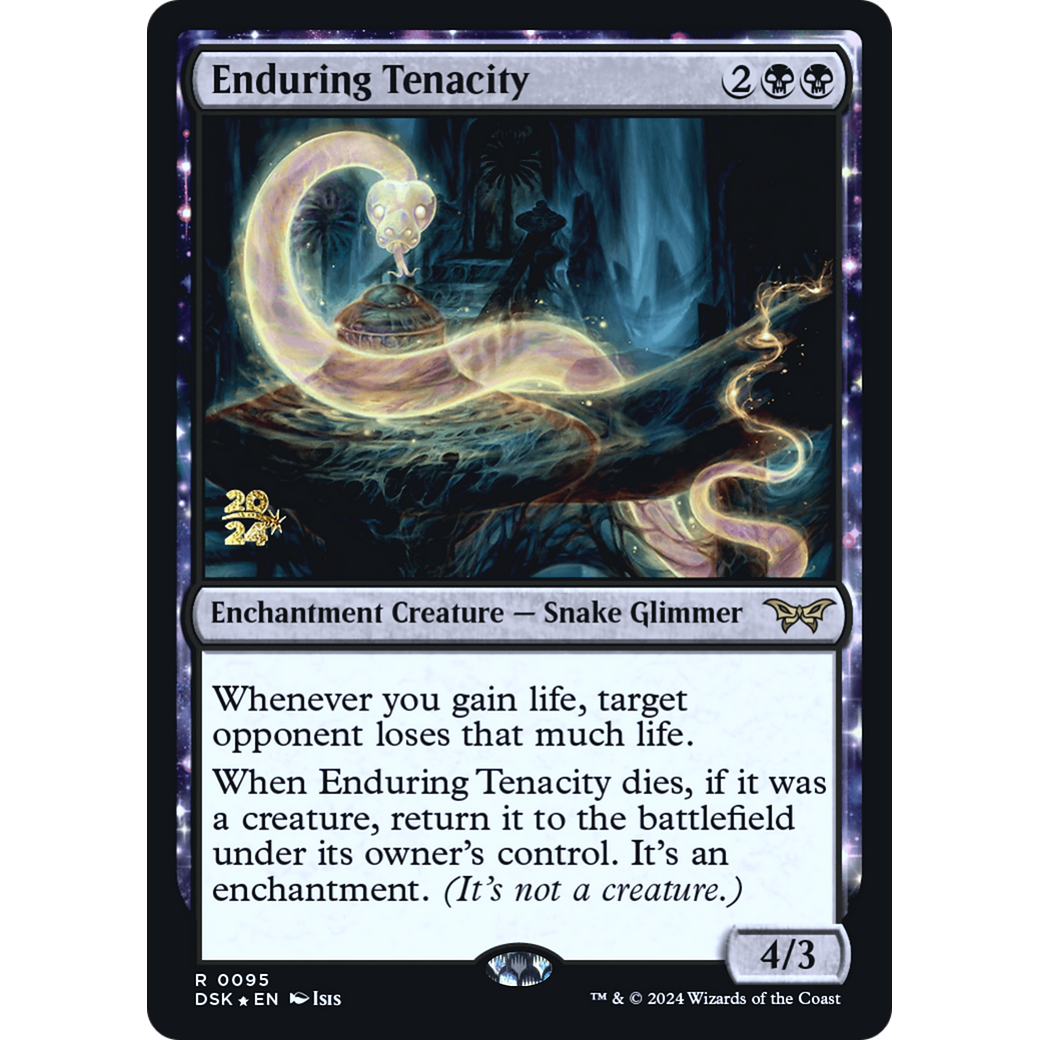 Enduring Tenacity (PRE-95S) - Duskmourn: House of Horror Promos: (enchantment) Foil