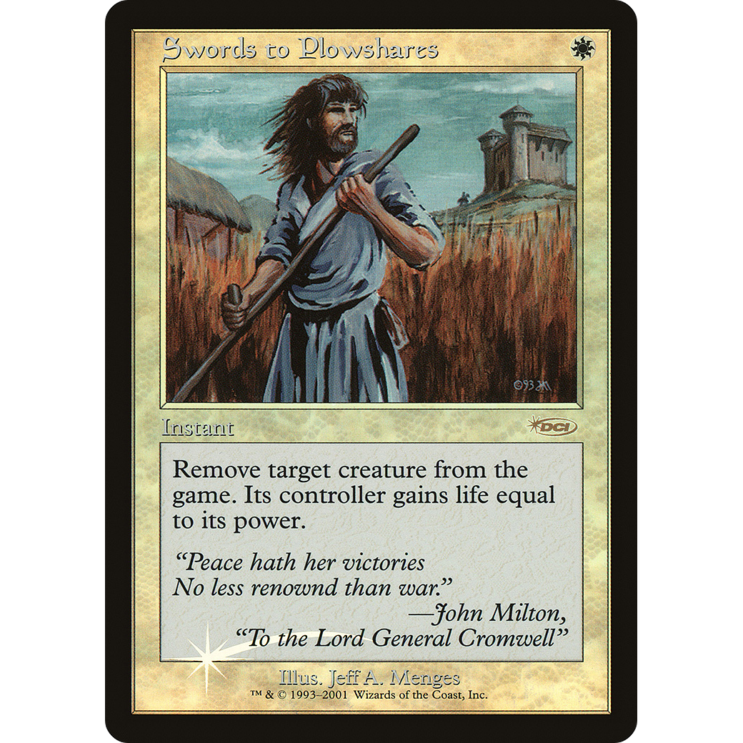 Swords to Plowshares (FNM-) - Friday Night Magic 2001 Foil