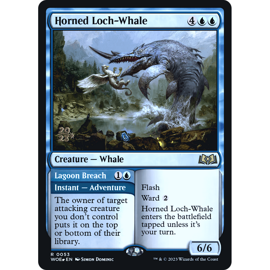 Horned Loch-Whale // Lagoon Breach (PRE-53S) - Wilds of Eldraine Promos Foil