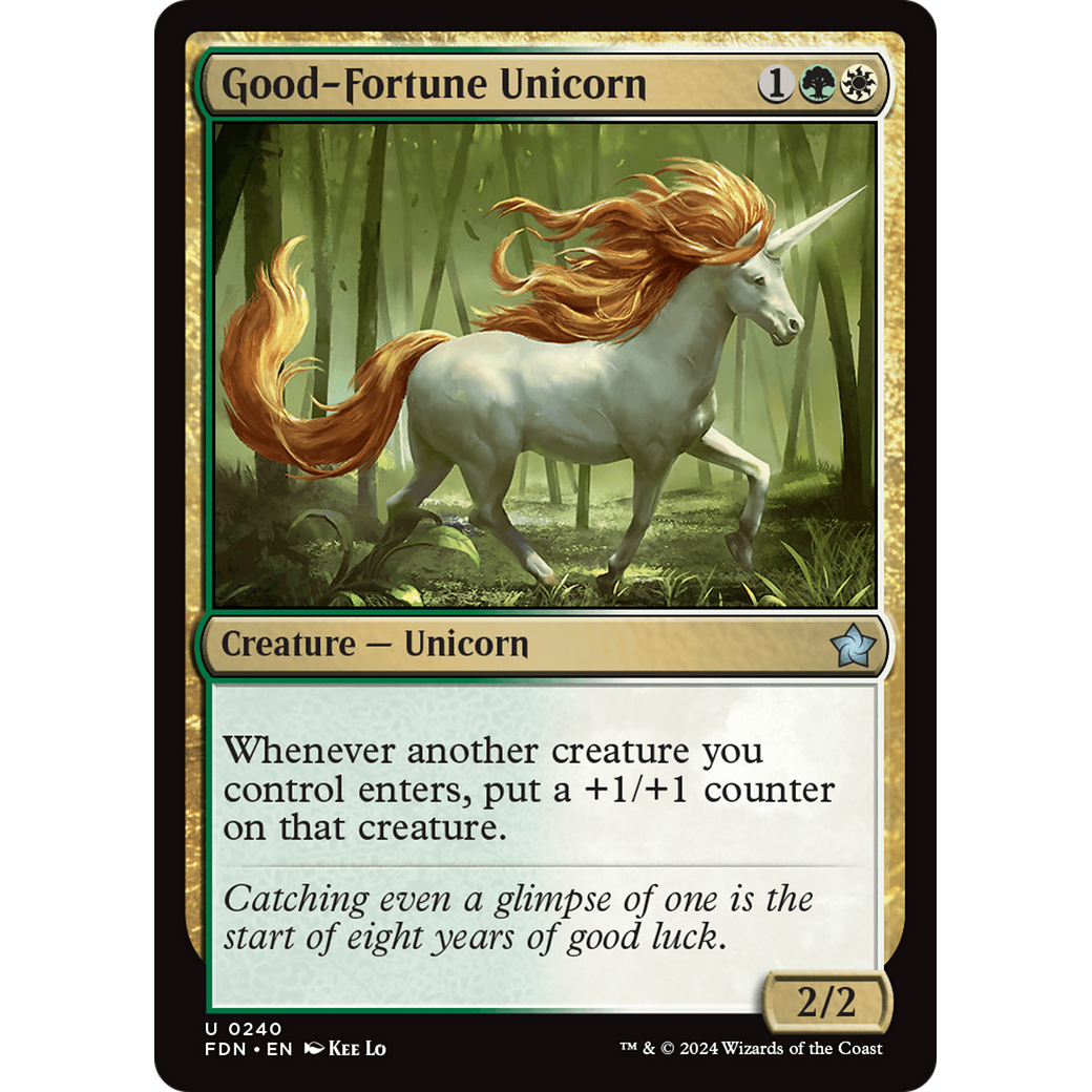 Good-Fortune Unicorn (FDN-240) - Foundations Foil