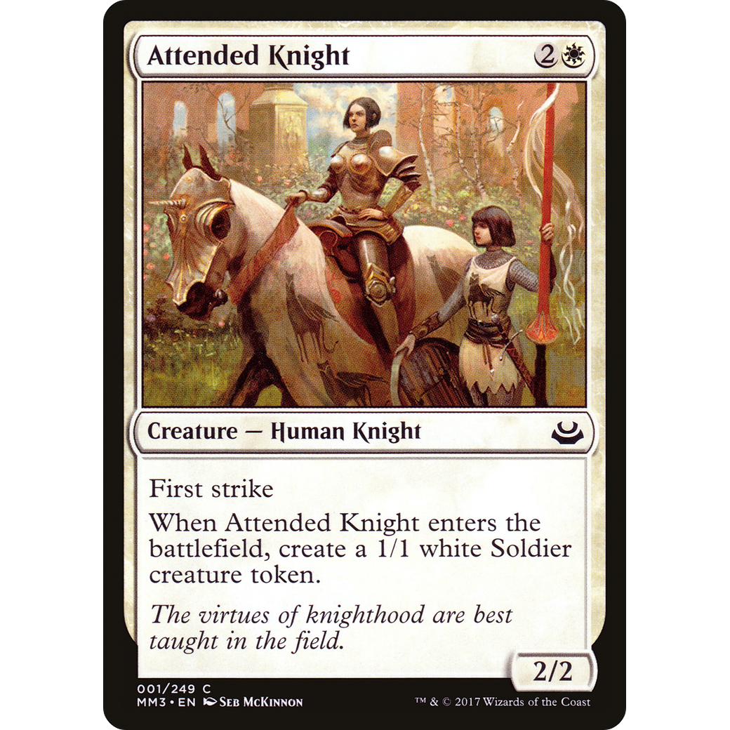 Attended Knight (MM3-001) - Modern Masters 2017 Foil