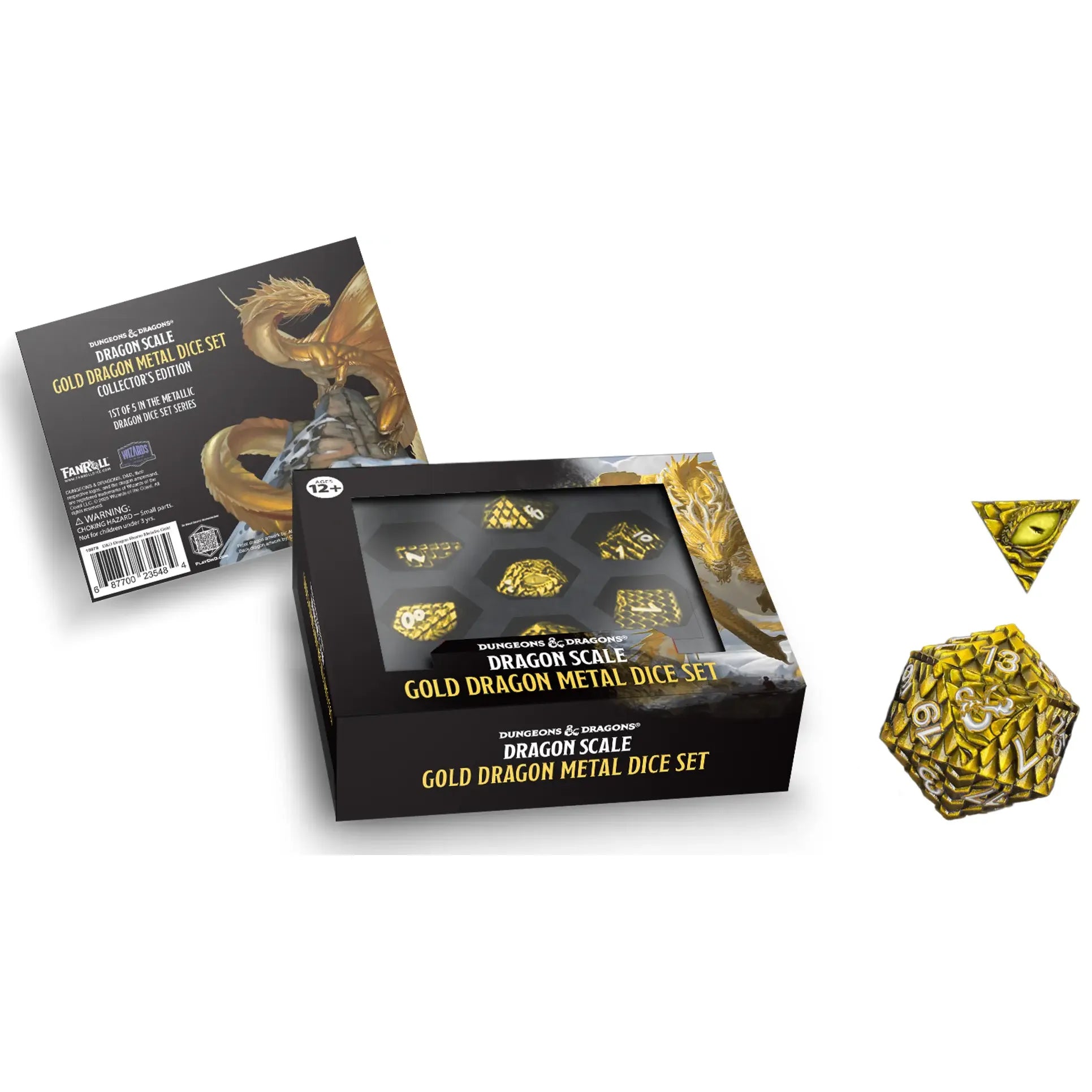 Dragon Storm: Gold Dragon Scales 7-Set Metal Dice Set