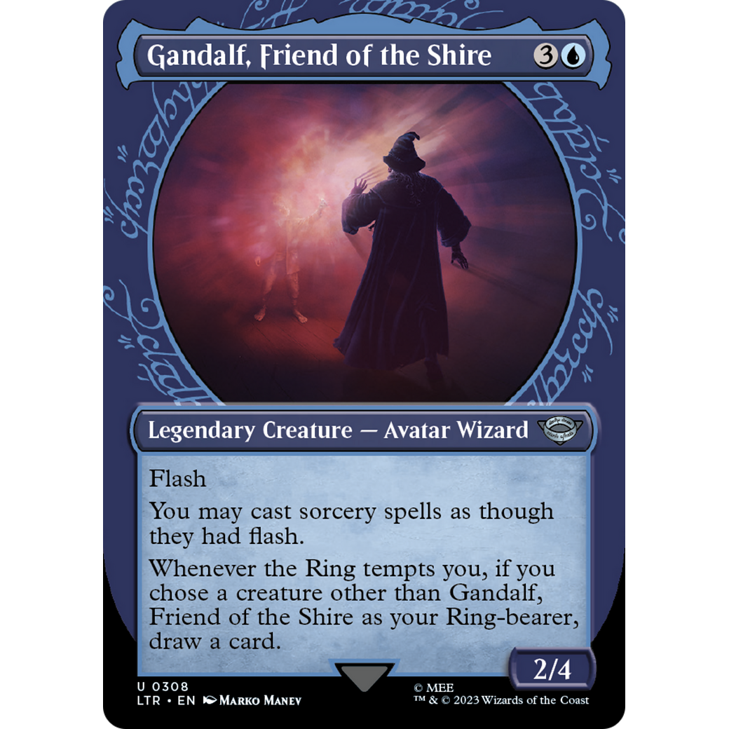 Gandalf, Friend of the Shire (LTR-308) - The Lord of the Rings: Tales of Middle-earth: (Showcase) (Borderless) Foil