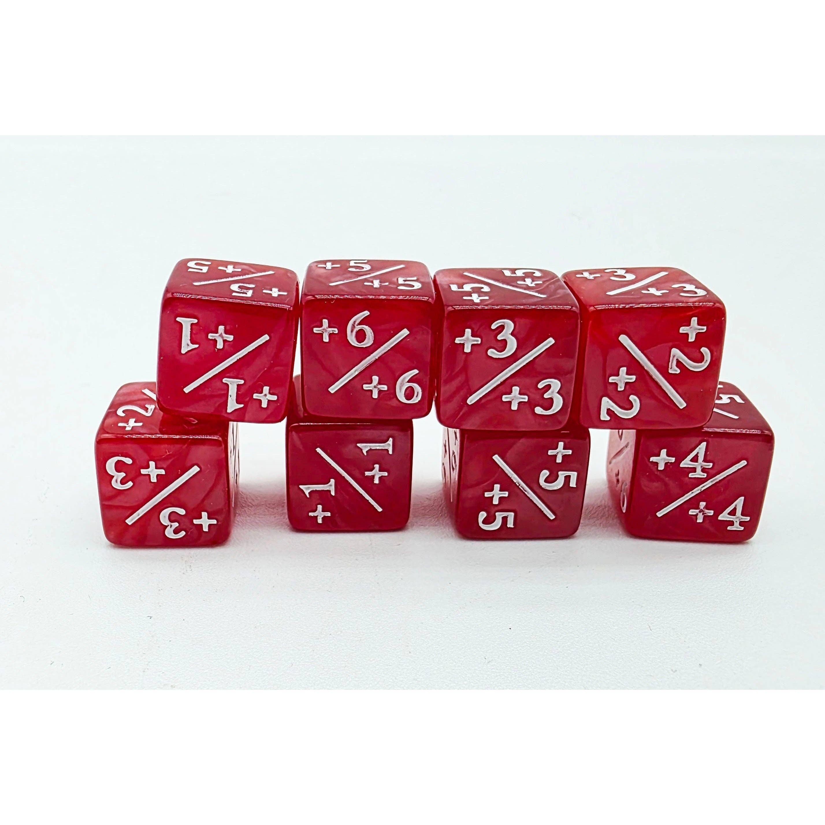 +1/+1 Pearl Red Counters for Magic - Set of 8