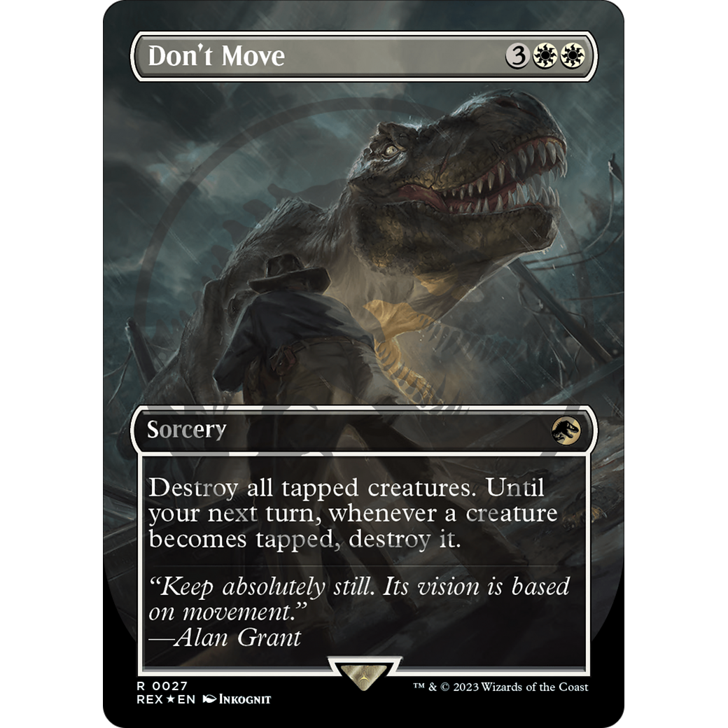 Don't Move (Borderless) (Emblem) (REX-027) - Jurassic World Collection (Borderless) Foil