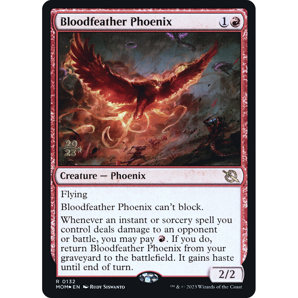 Bloodfeather Phoenix (PRE-132S) - March of the Machine Promos Foil