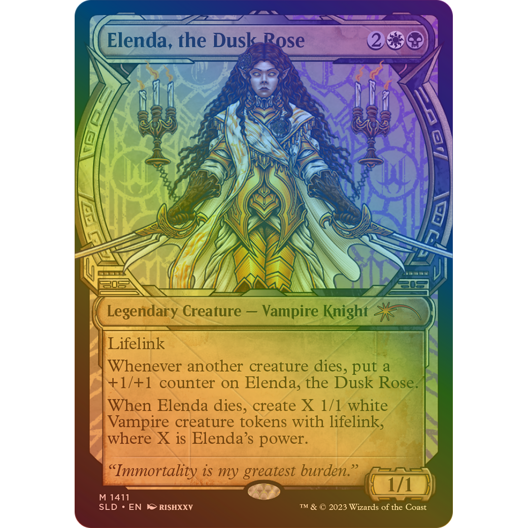 Elenda, the Dusk Rose (Rainbow Foil) (SLD-1411) - Secret Lair Drop: (Showcase) Foil