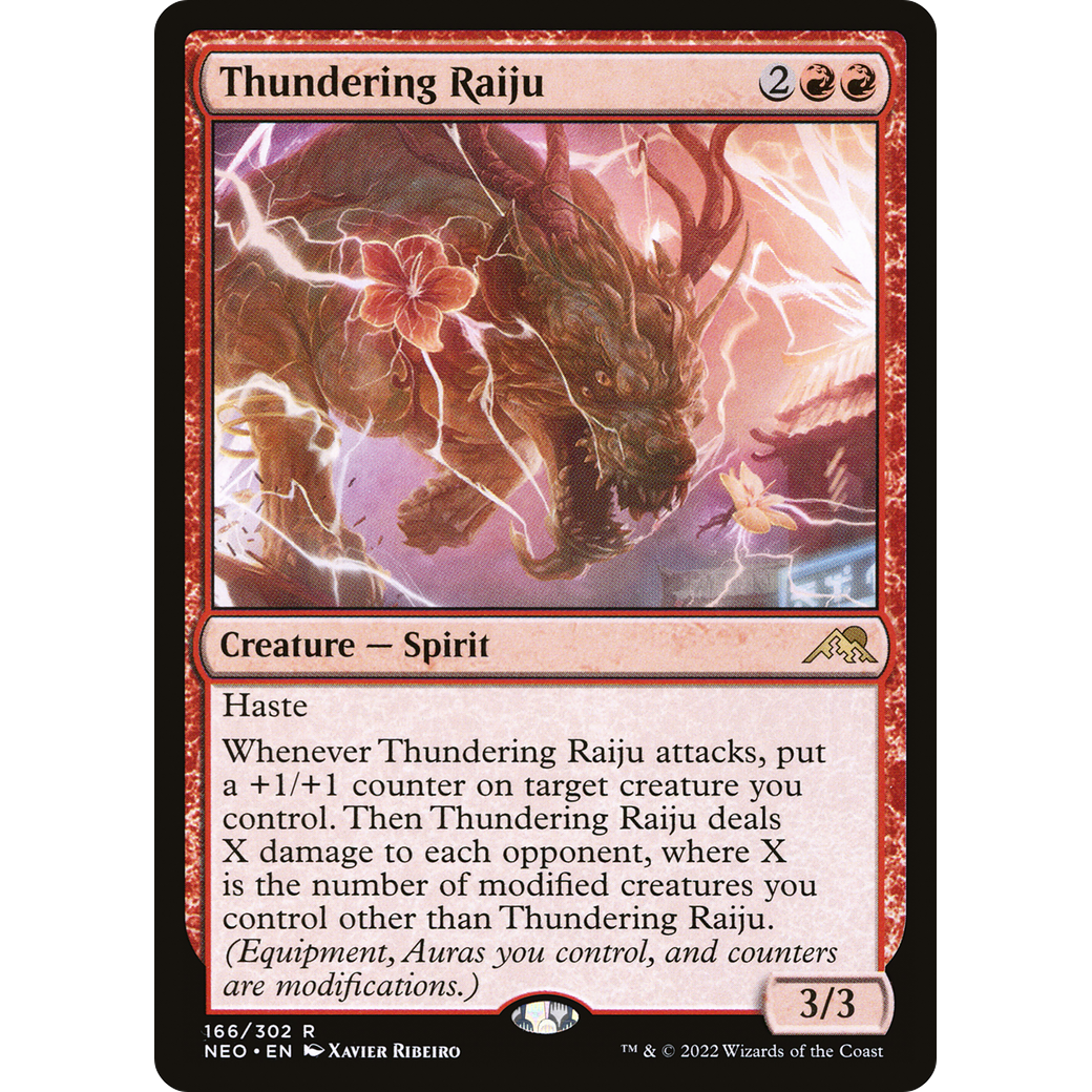 Thundering Raiju (NEO-166) - Kamigawa: Neon Dynasty Foil