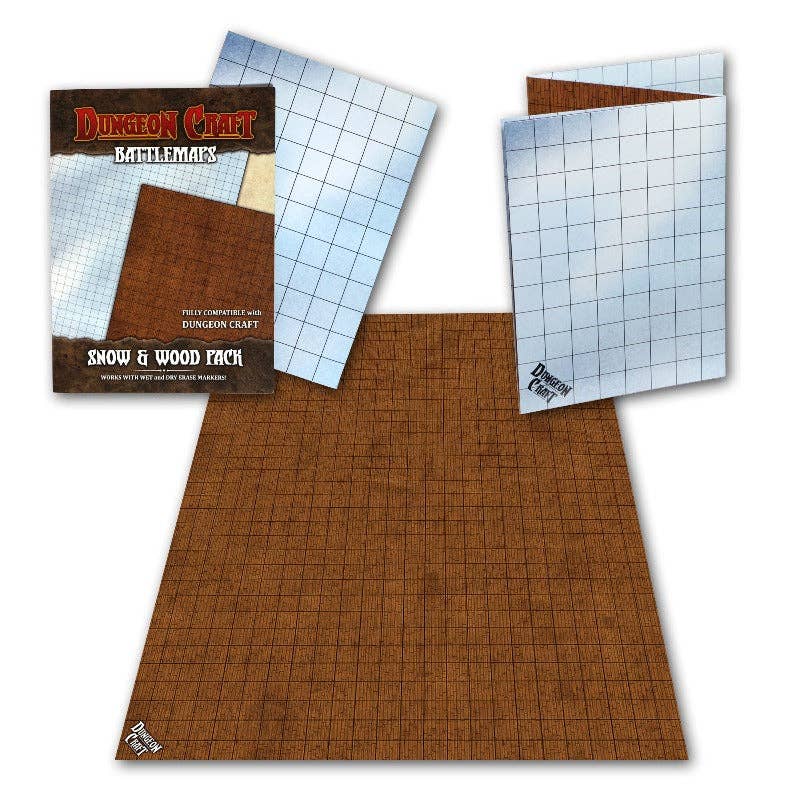 Dungeon Craft Battlemap: Snow and Wood - Double-Sided Dry/Wet Erase RPG Map