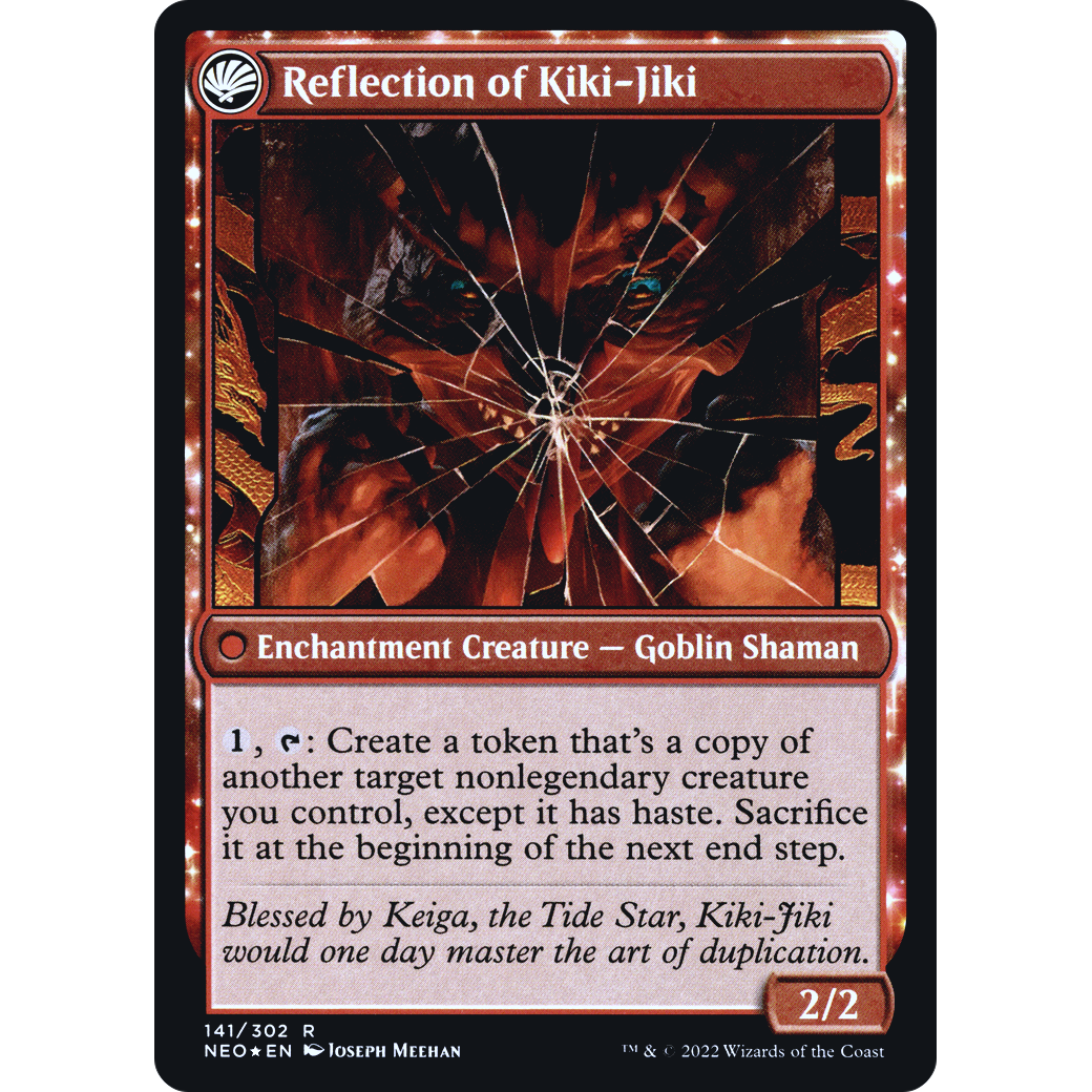 Fable of the Mirror-Breaker // Reflection of Kiki-Jiki (PRE-141S) - Kamigawa: Neon Dynasty Promos: (fandfc, enchantment) Foil