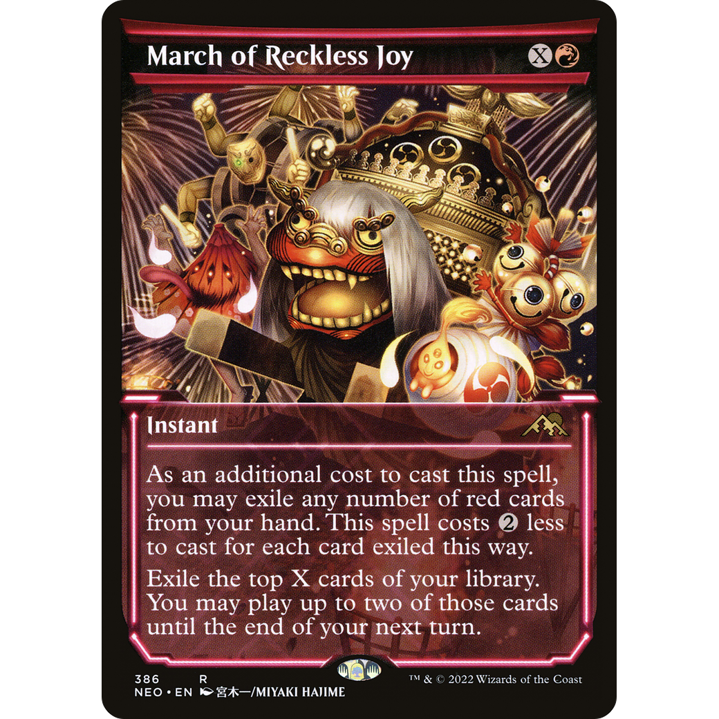 March of Reckless Joy (NEO-386) - Kamigawa: Neon Dynasty: (Showcase)
