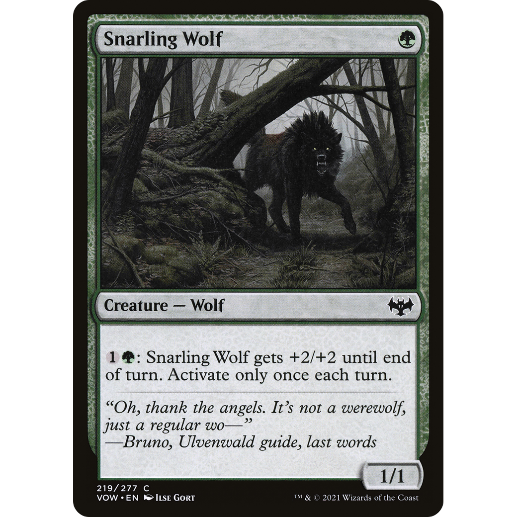 Snarling Wolf (VOW-219) - Innistrad: Crimson Vow Foil