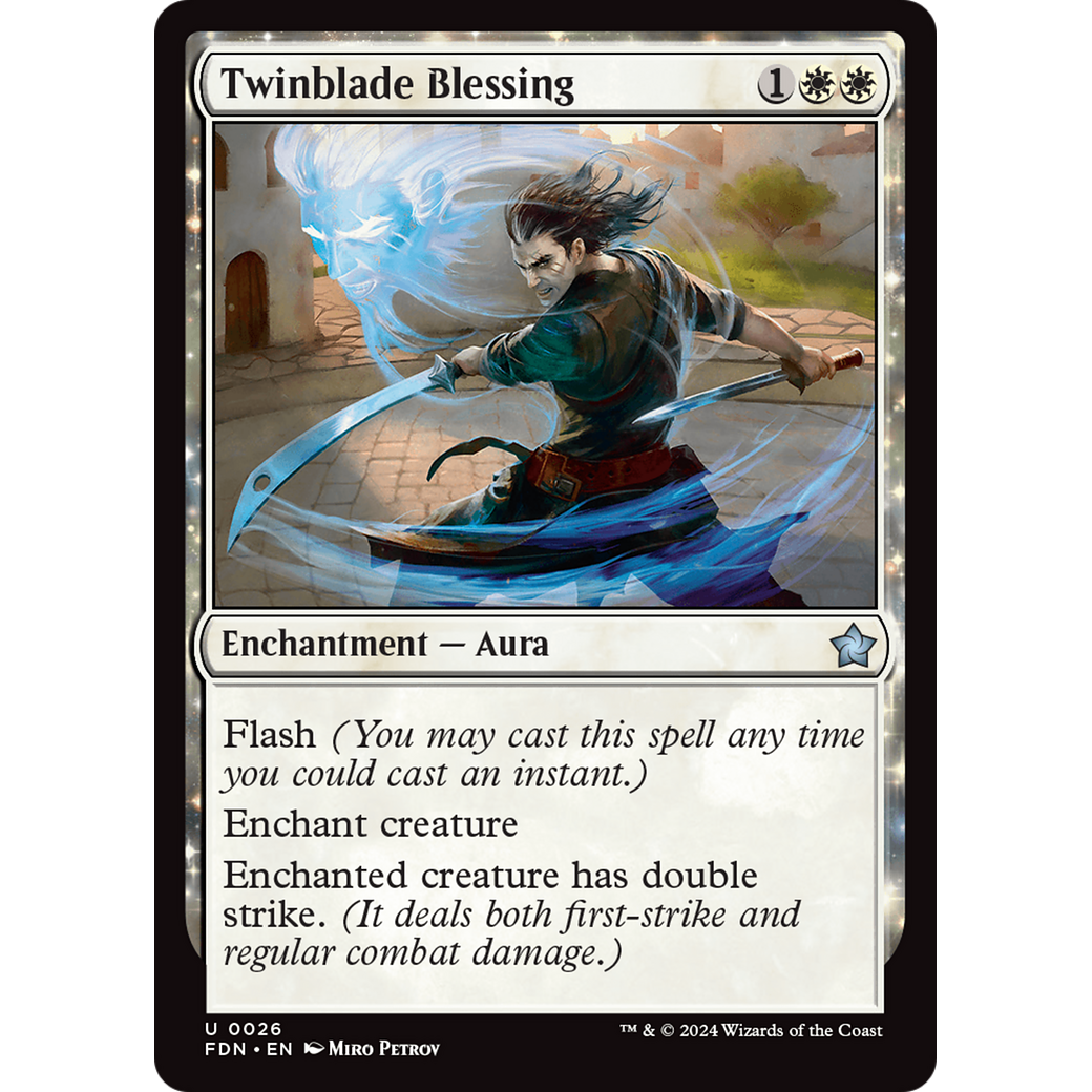 Twinblade Blessing (FDN-026) - Foundations Foil