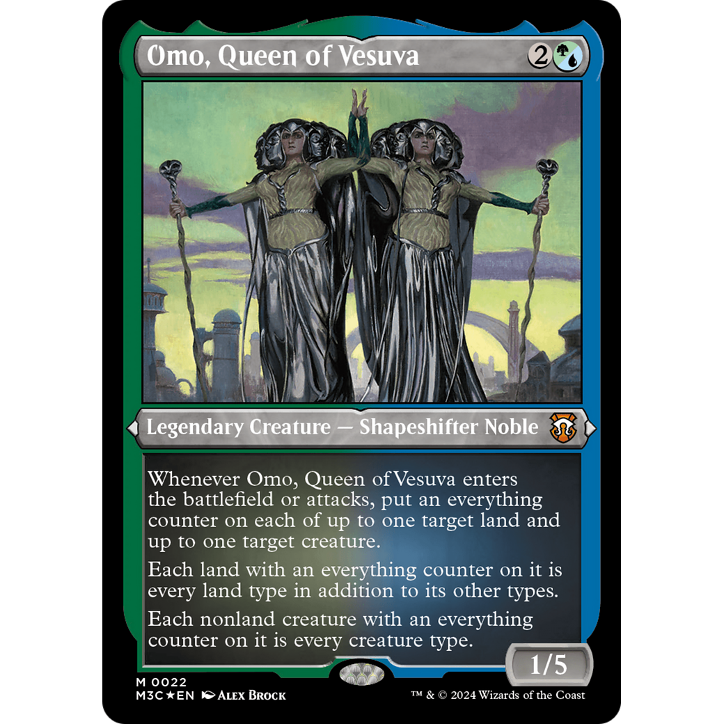 Omo, Queen of Vesuva (M3C-022) - Modern Horizons 3 Commander Etched Foil