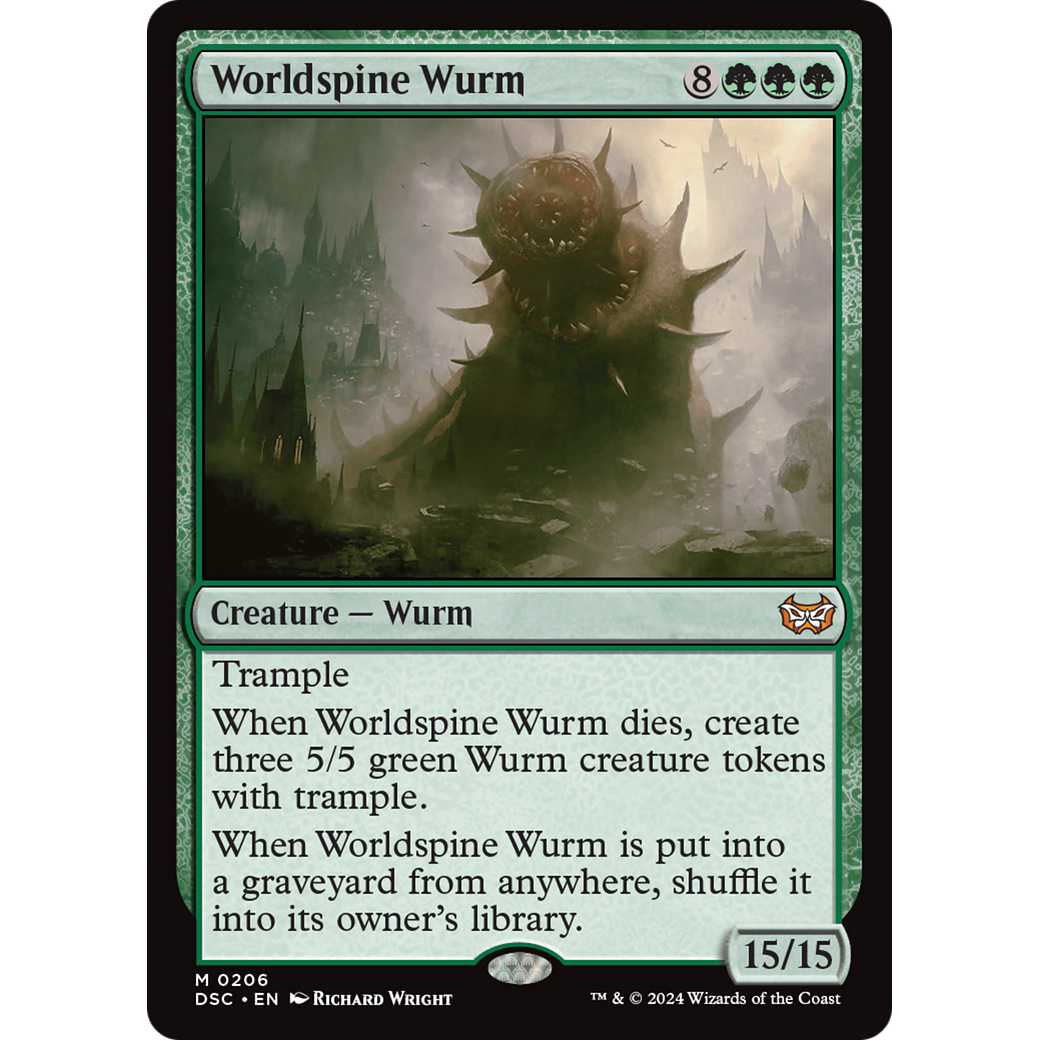 Worldspine Wurm (DSC-206) - Duskmourn: House of Horror Commander