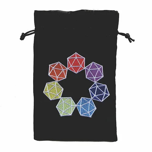 Rainbow d20 Dice Bag