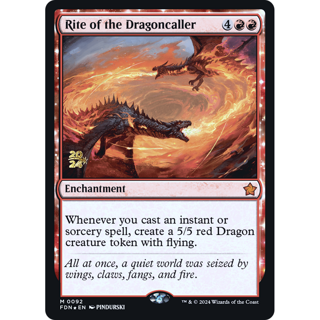Rite of the Dragoncaller (PRE-92S) - Foundations Promos: (enchantment) Foil