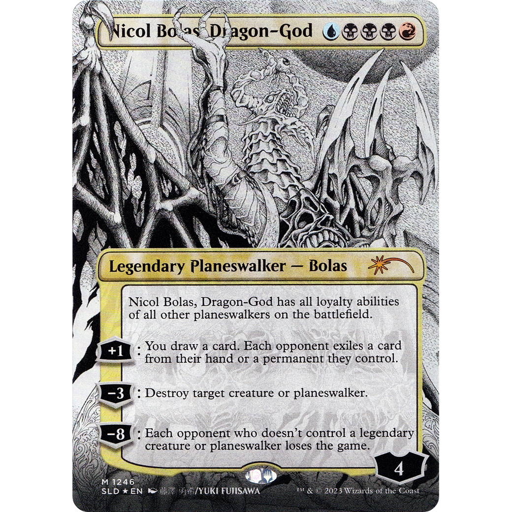 Nicol Bolas, Dragon-God (Borderless) (SLD-1246) - Secret Lair Drop (Borderless) Foil