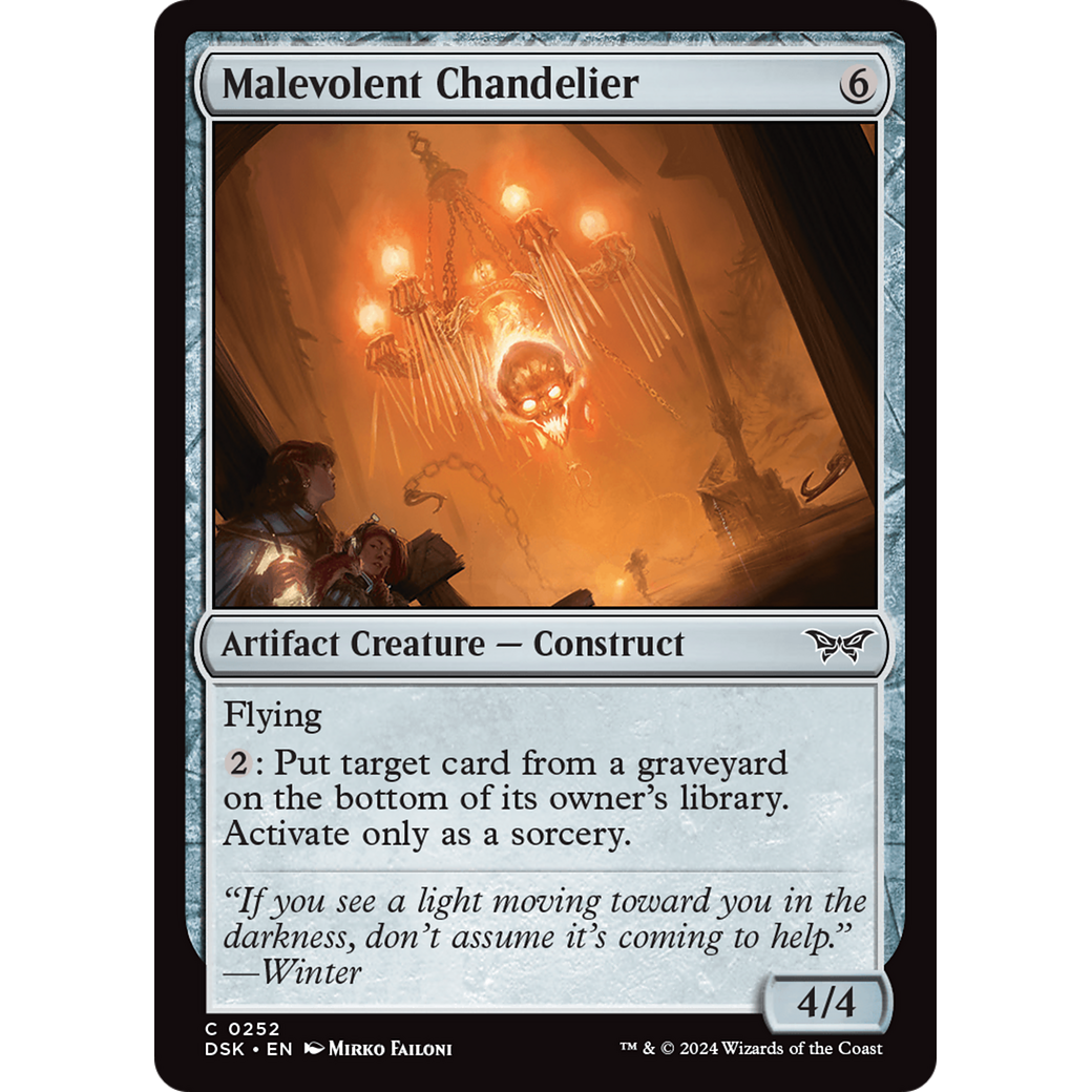 Malevolent Chandelier (DSK-252) - Duskmourn: House of Horror Foil
