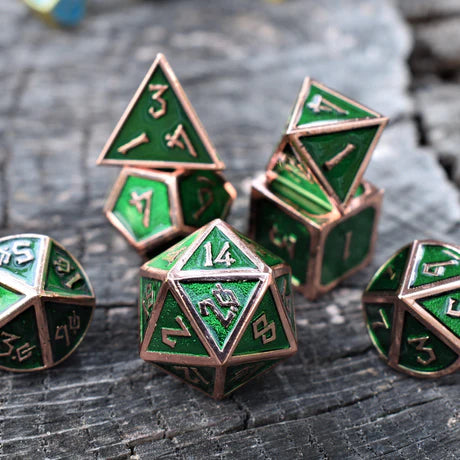 Elder Runes: Emerald And Bronze - 7-set Metal Dice