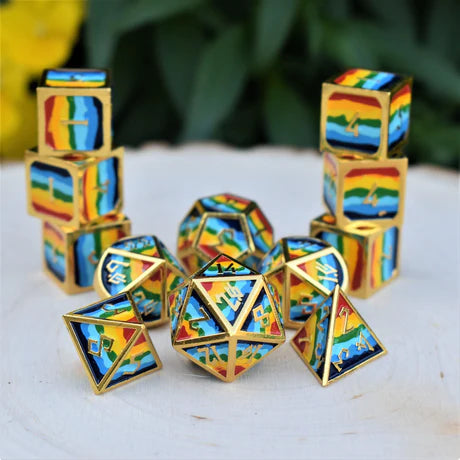 Elder Runes: Pride And Gold - 7-set Metal Dice