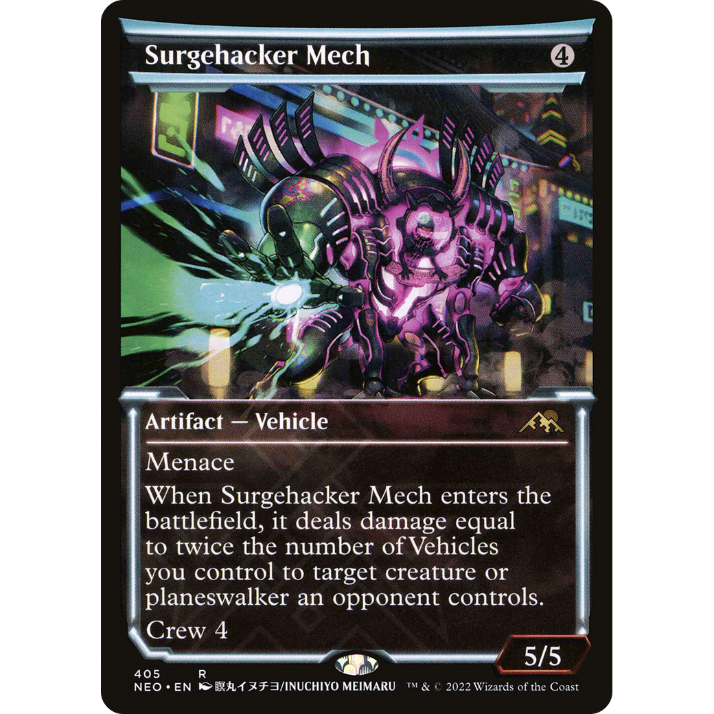 Surgehacker Mech (NEO-405) - Kamigawa: Neon Dynasty: (Showcase) Foil