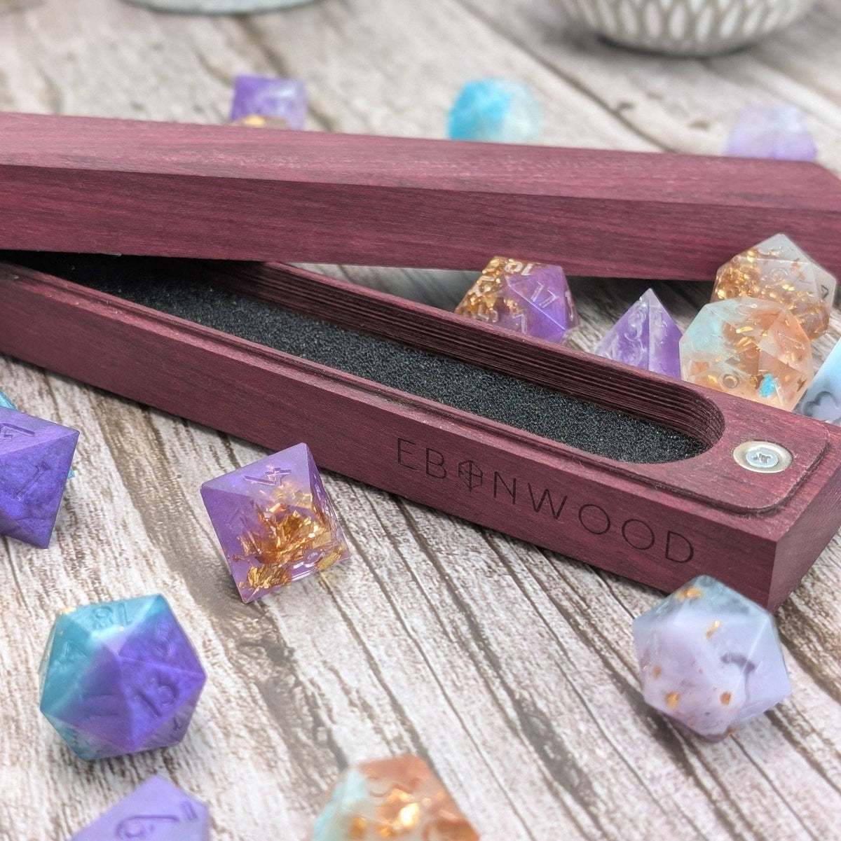 Purple Heart Dice Vault - Exotic Hardwood Dice Box