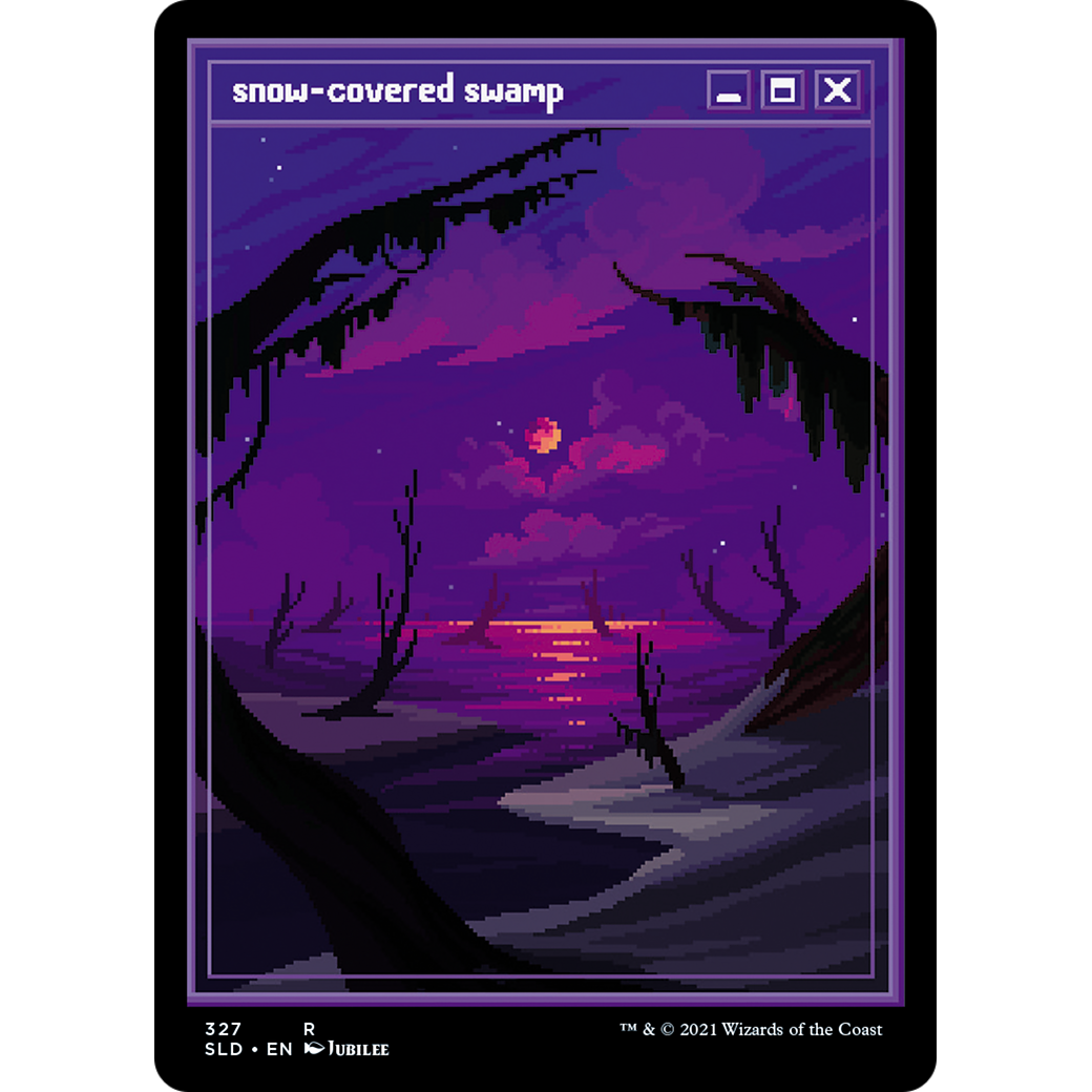 Snow-Covered Swamp (PixelSnowLands.jpg) (SLD-327) - Secret Lair Drop