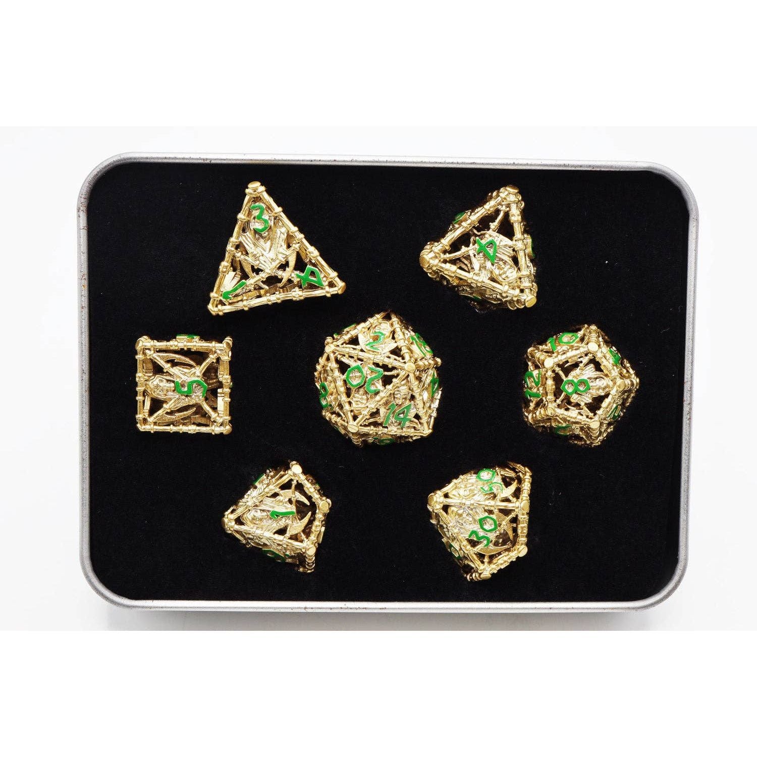 Grim Scythe: Gold - Metal RPG Dice Set