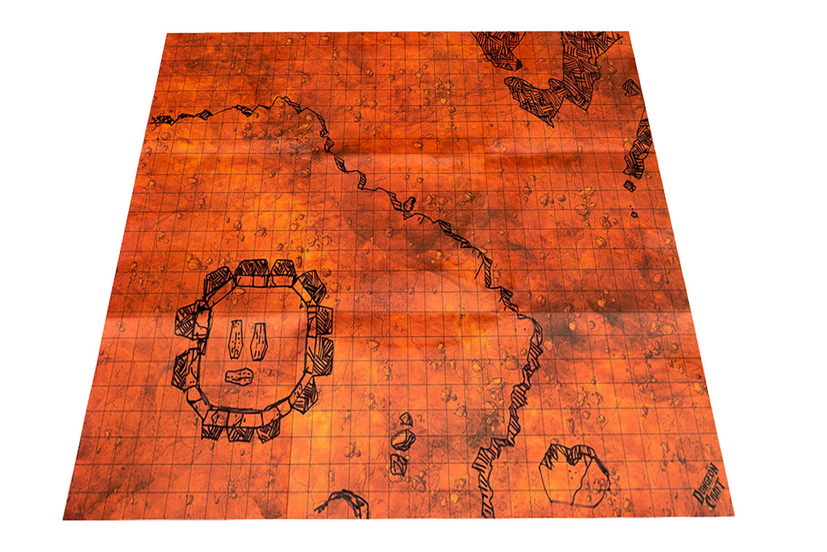 Dungeon Craft Battlemap: Hell and Lava - Double-Sided Dry/Wet Erase RPG Map