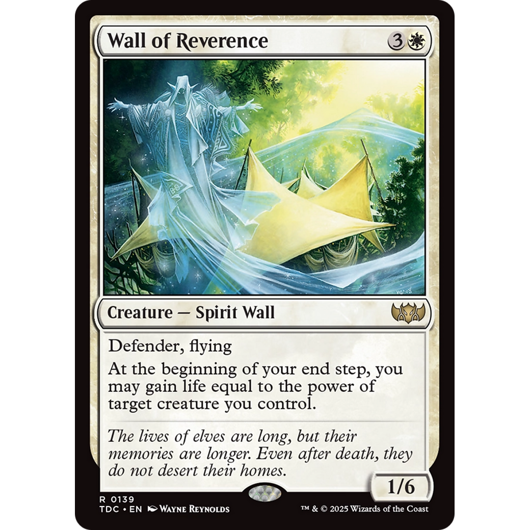Wall of Reverence (TDC-139) - Commander: Tarkir: Dragonstorm