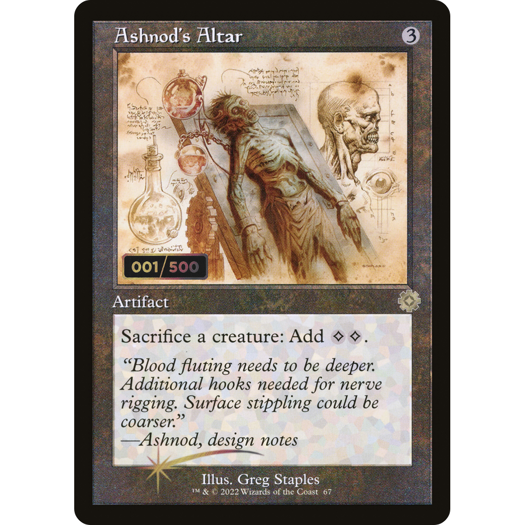 Ashnod's Altar (Schematic) (Serial Numbered) (BRR-067) - The Brothers' War Retro Artifacts Foil