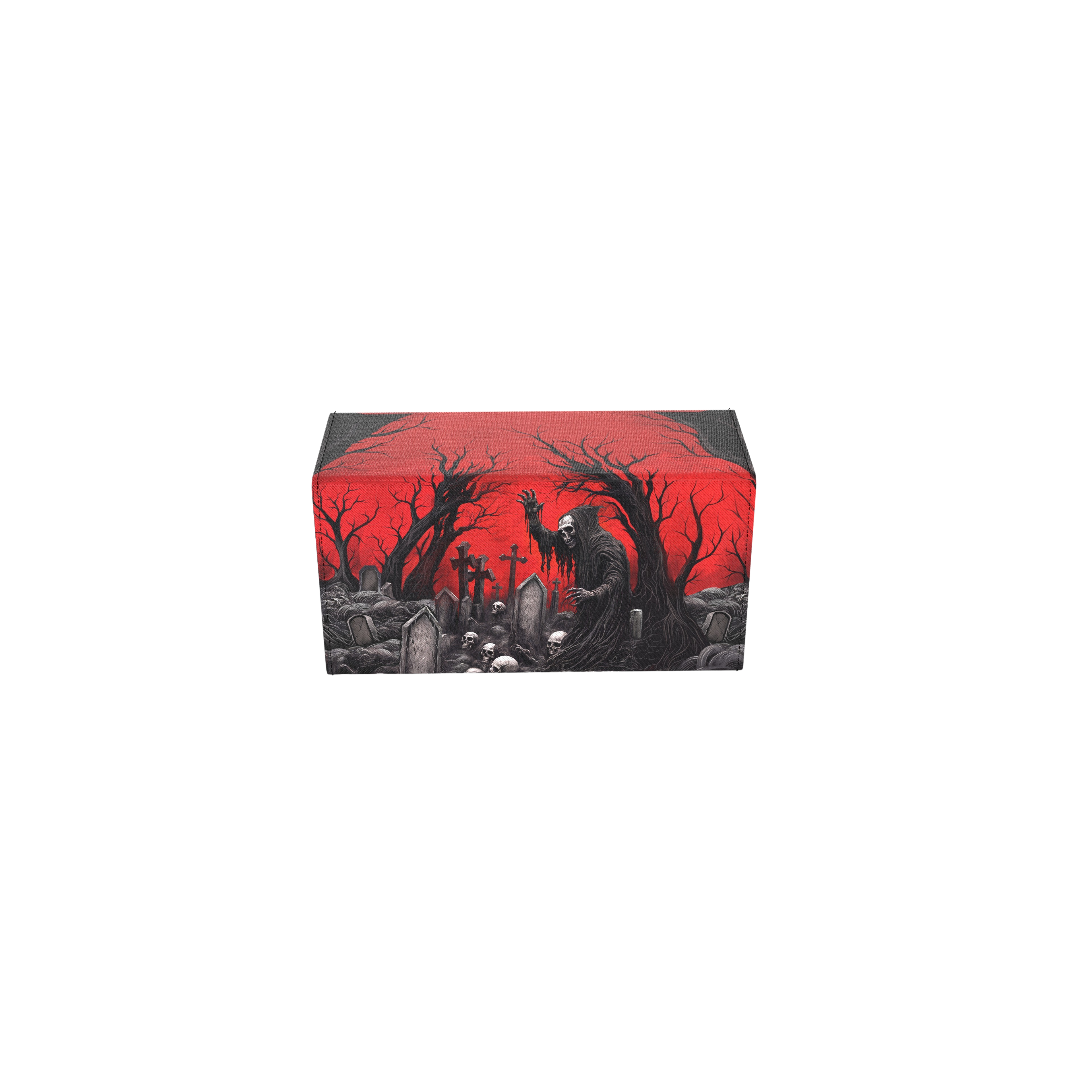 Realm Guard: Dual Window Deck Box - Red/Black Necromancer