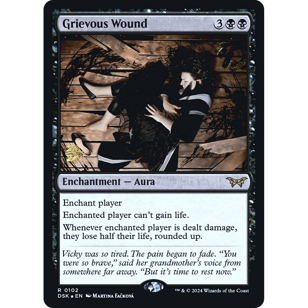 Grievous Wound (PRE-102S) - Duskmourn: House of Horror Promos Foil