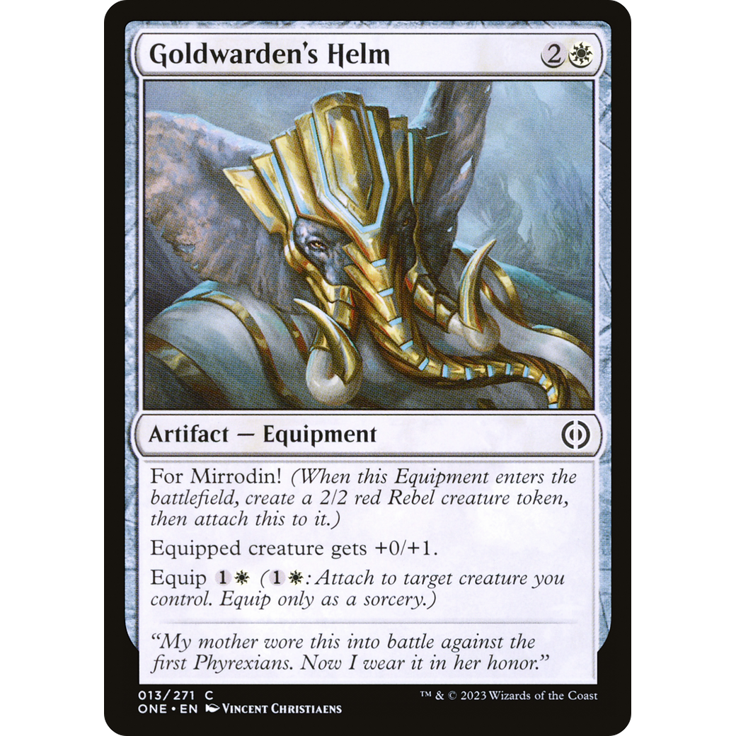 Goldwarden's Helm (ONE-013) - Phyrexia: All Will Be One