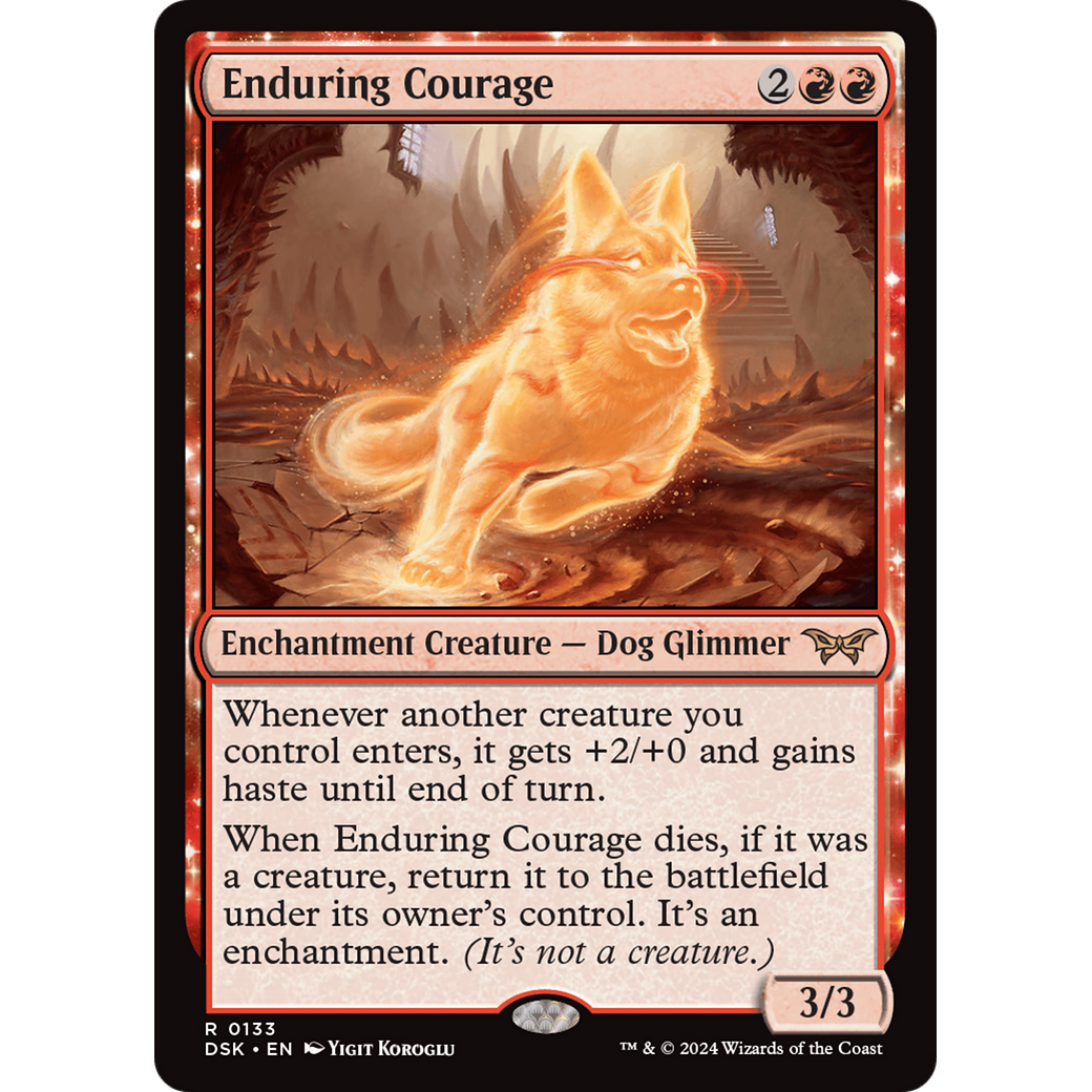 Enduring Courage (DSK-133) - Duskmourn: House of Horror: (enchantment) Foil