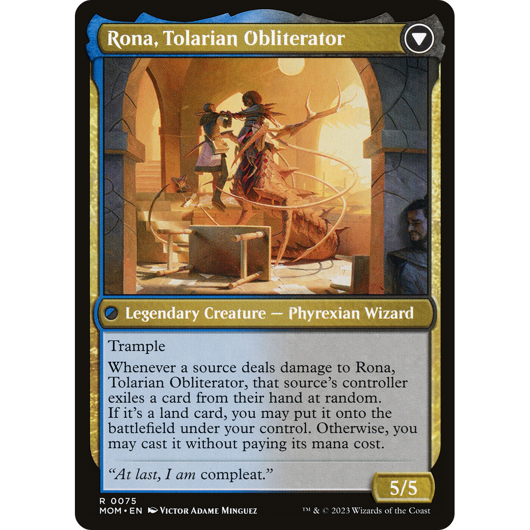 Rona, Herald of Invasion // Rona, Tolarian Obliterator (MOM-075) - March of the Machine Foil