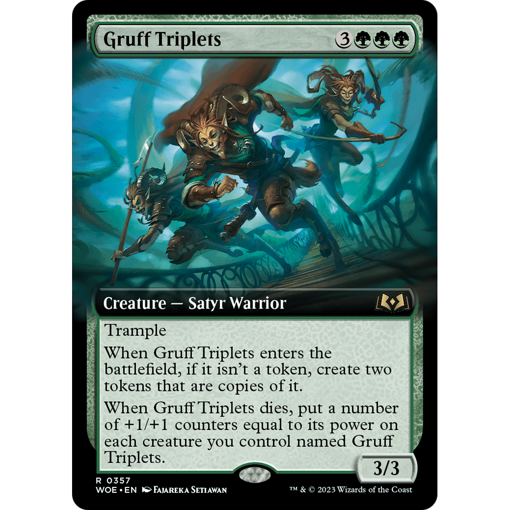 Gruff Triplets (WOE-357) - Wilds of Eldraine: (Extended Art)