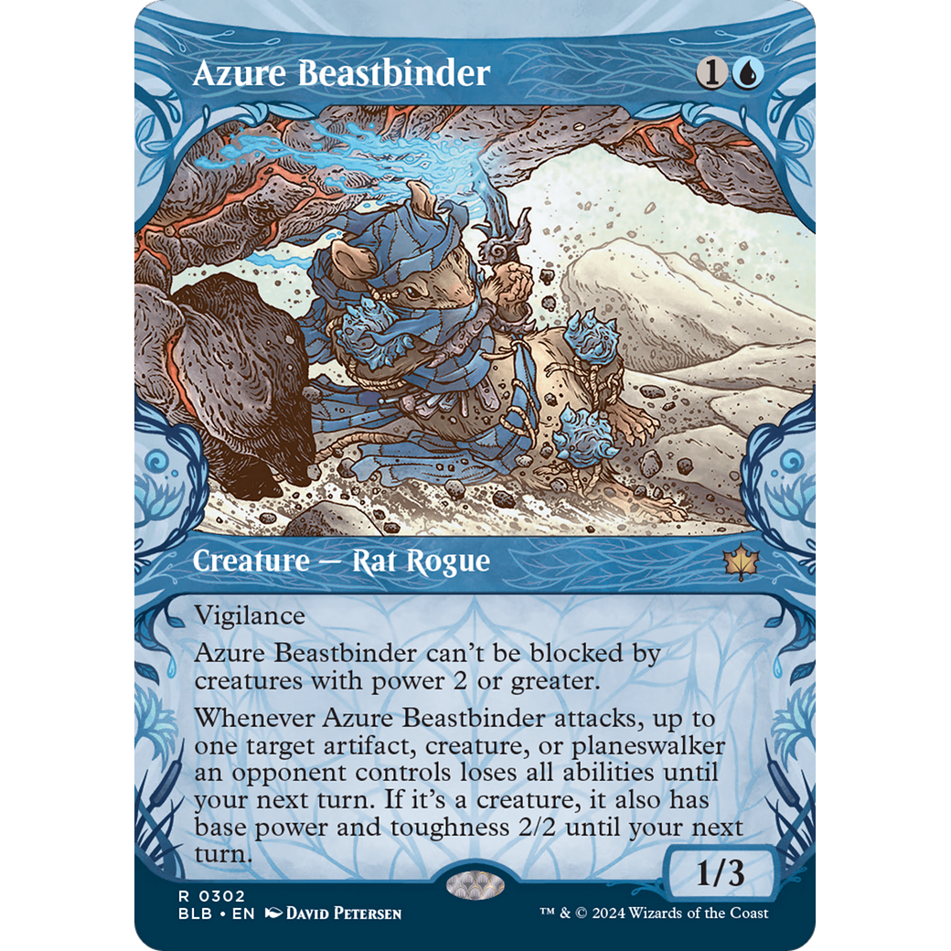 Azure Beastbinder (BLB-302) - Bloomburrow: (Showcase) (Borderless) Foil